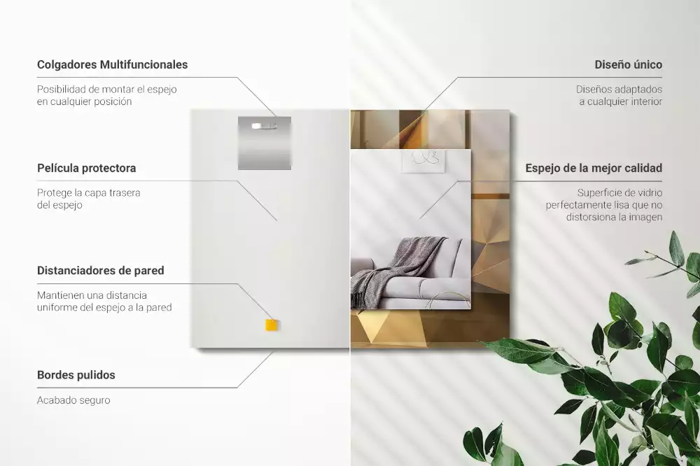 Miroir décoratif rectangulaire Formes géométriques