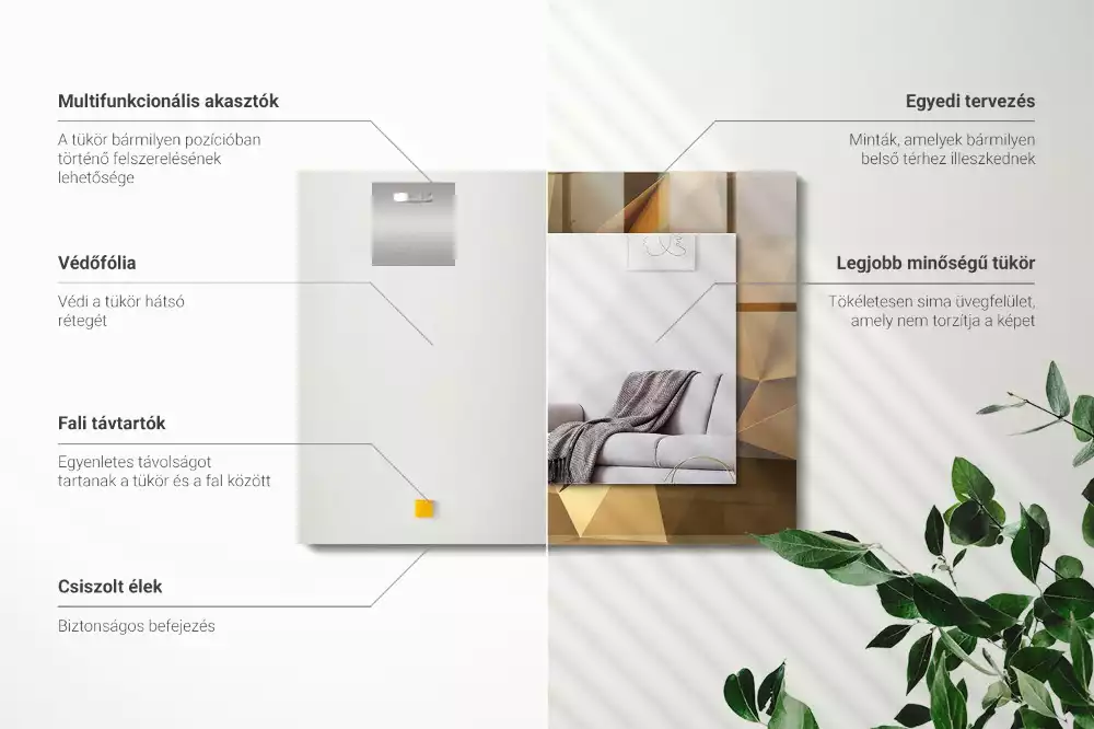 Miroir décoratif rectangulaire Formes géométriques