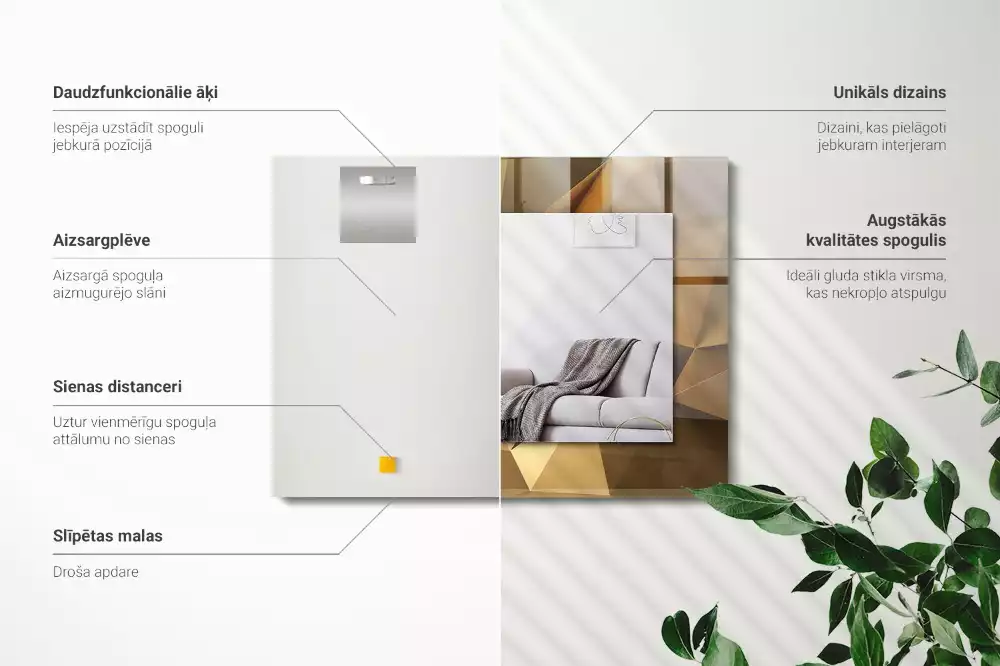 Miroir décoratif rectangulaire Formes géométriques