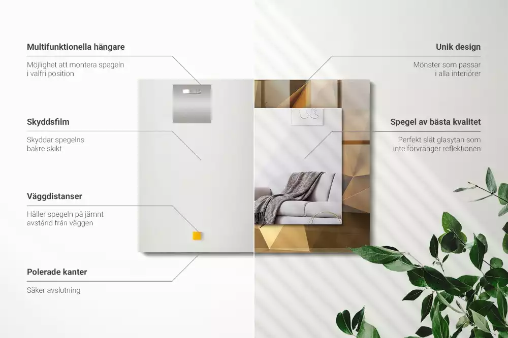 Miroir décoratif rectangulaire Formes géométriques