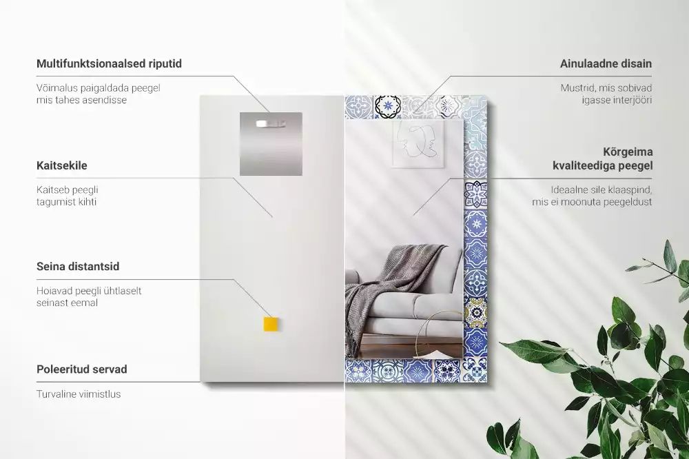 Miroir décoratif rectangulaire Motifs marocains