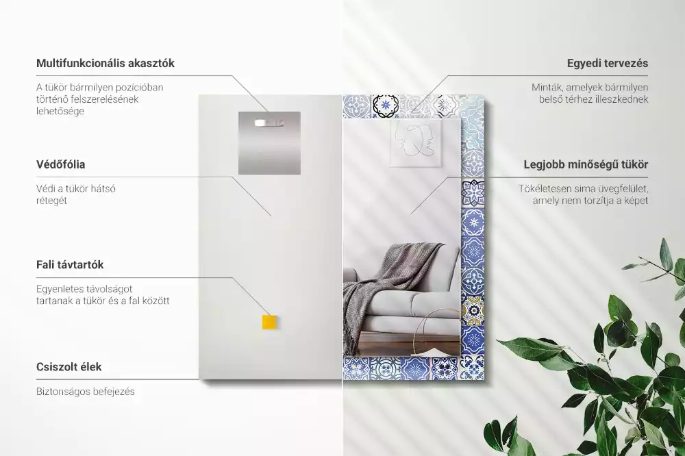 Miroir décoratif rectangulaire Motifs marocains