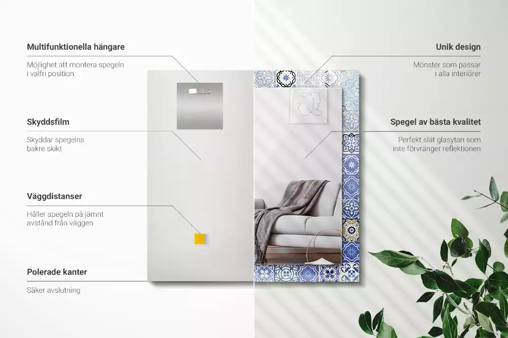 Miroir décoratif rectangulaire Motifs marocains