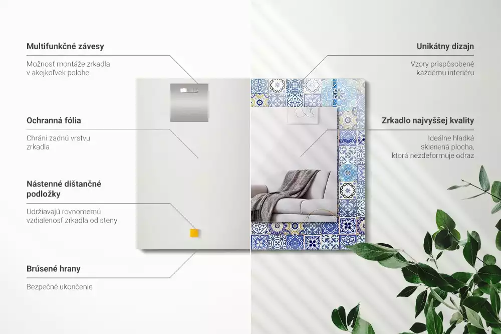 Miroir décoratif rectangulaire Motifs marocains