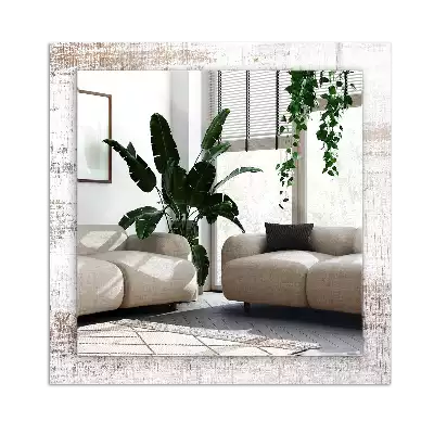 Miroir avec imprimé rectangulaire Bois ancien