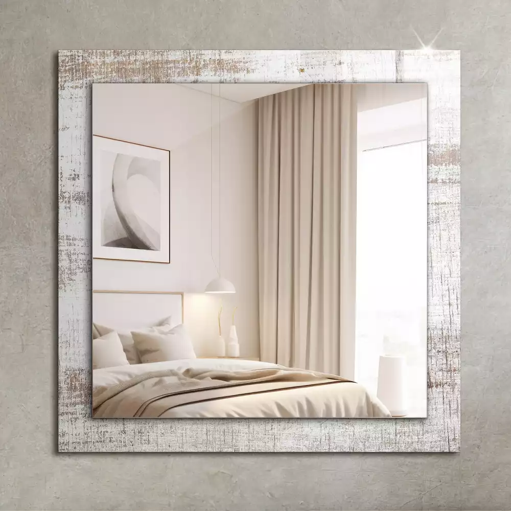 Miroir avec imprimé rectangulaire Bois ancien