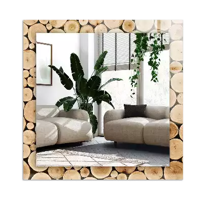 Miroir avec imprimé rectangulaire Coupes de troncs d'arbres