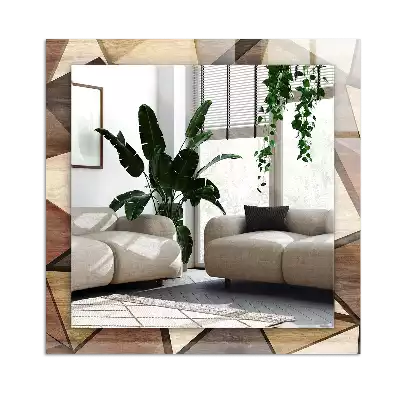 Miroir décoratif rectangulaire Motifs géométriques bois