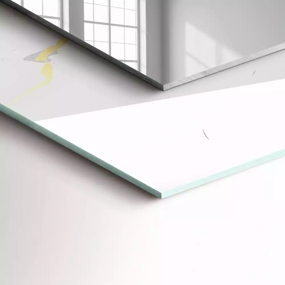 Miroir avec imprimé décoratif rectangulaire Motif marbre blanc