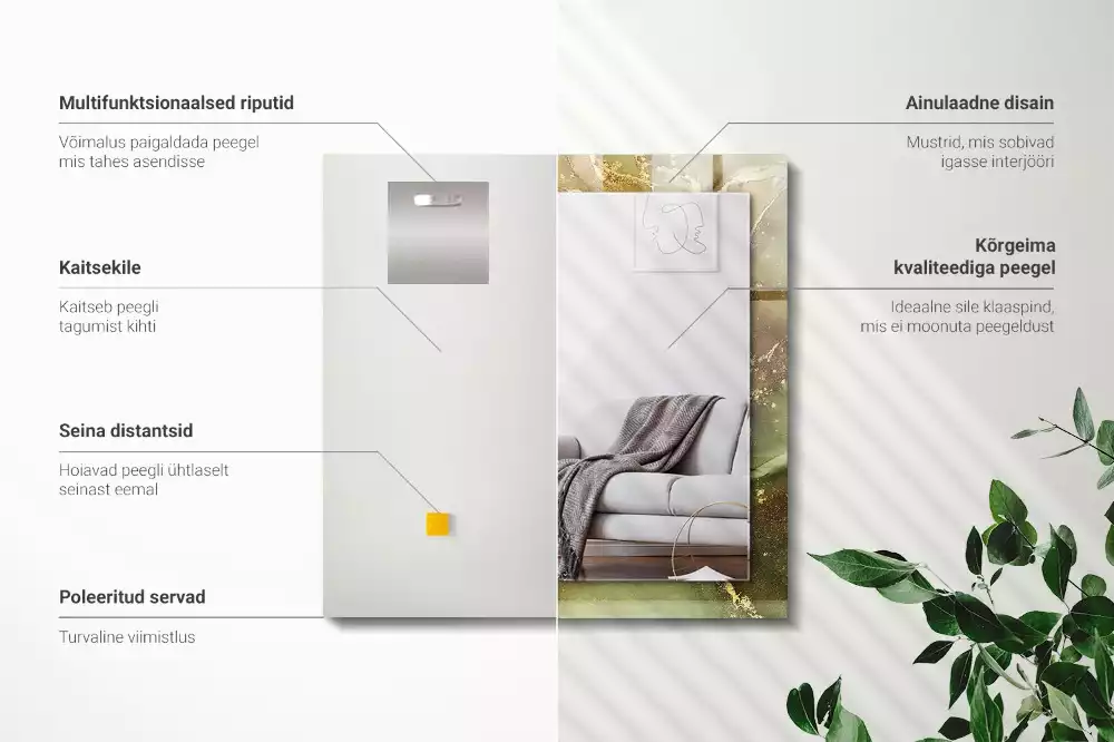 Miroir décoratif rectangulaire Art abstrait