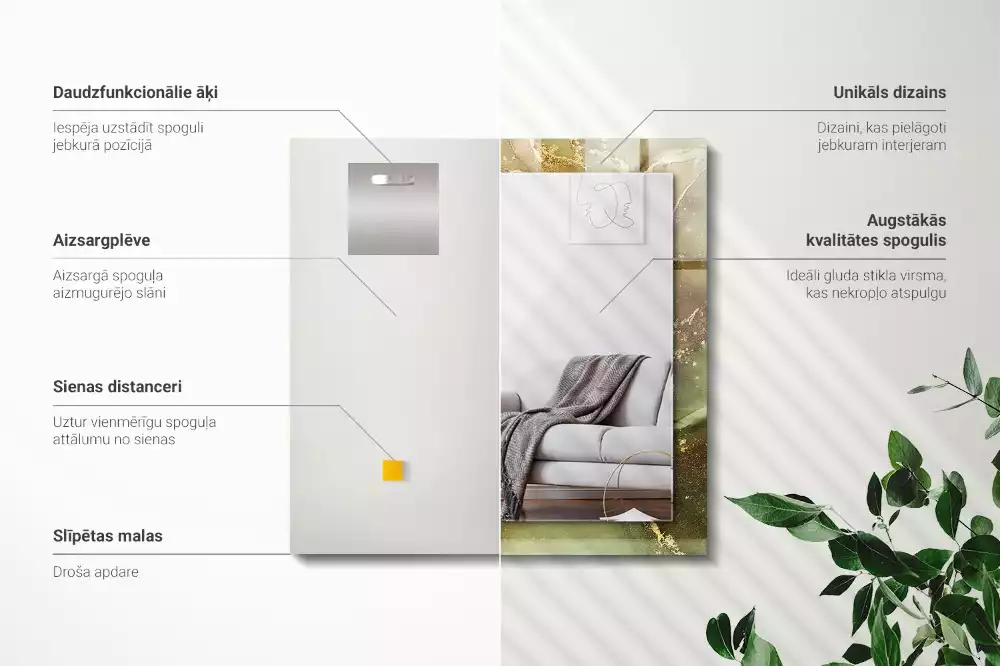 Miroir décoratif rectangulaire Art abstrait