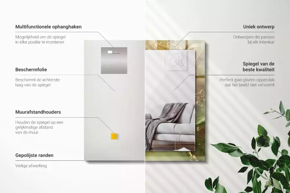 Miroir décoratif rectangulaire Art abstrait