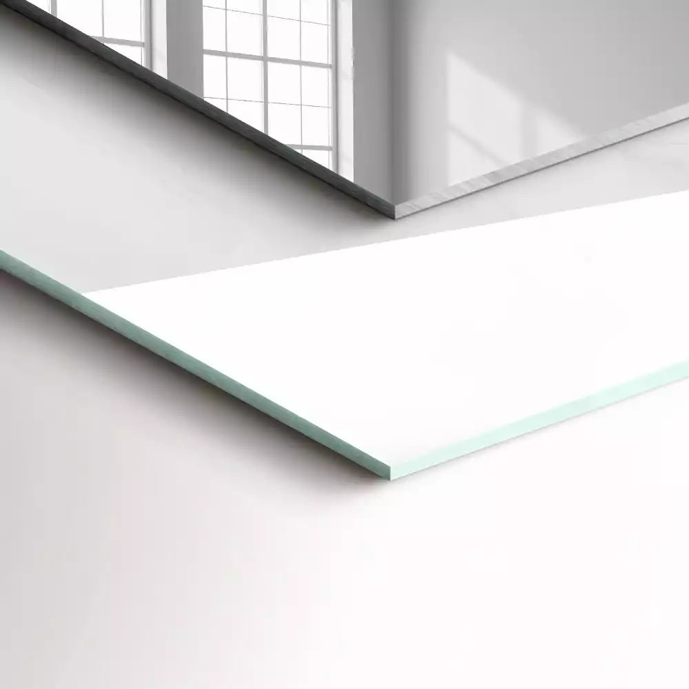 Miroir avec imprimé rectangulaire Motif marbre blanc