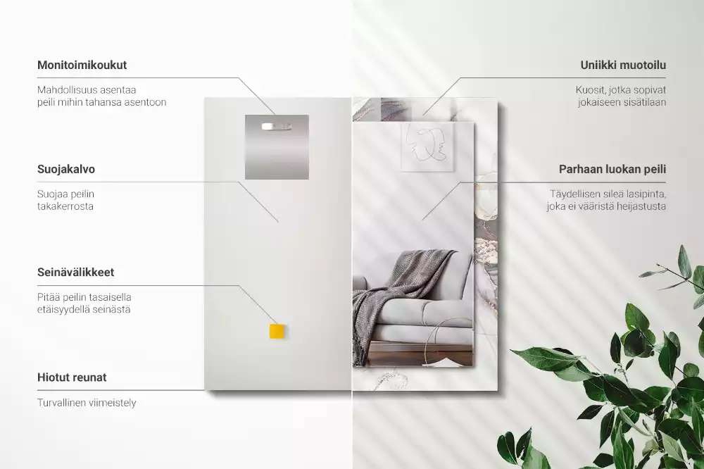 Miroir décoratif rectangulaire Art abstrait marbre