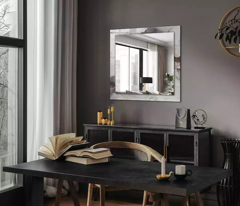 Miroir décoratif rectangulaire Art abstrait marbre