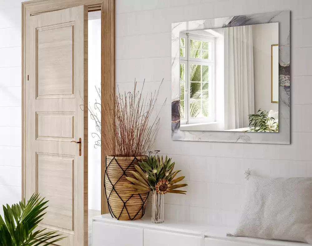 Miroir décoratif rectangulaire Art abstrait marbre