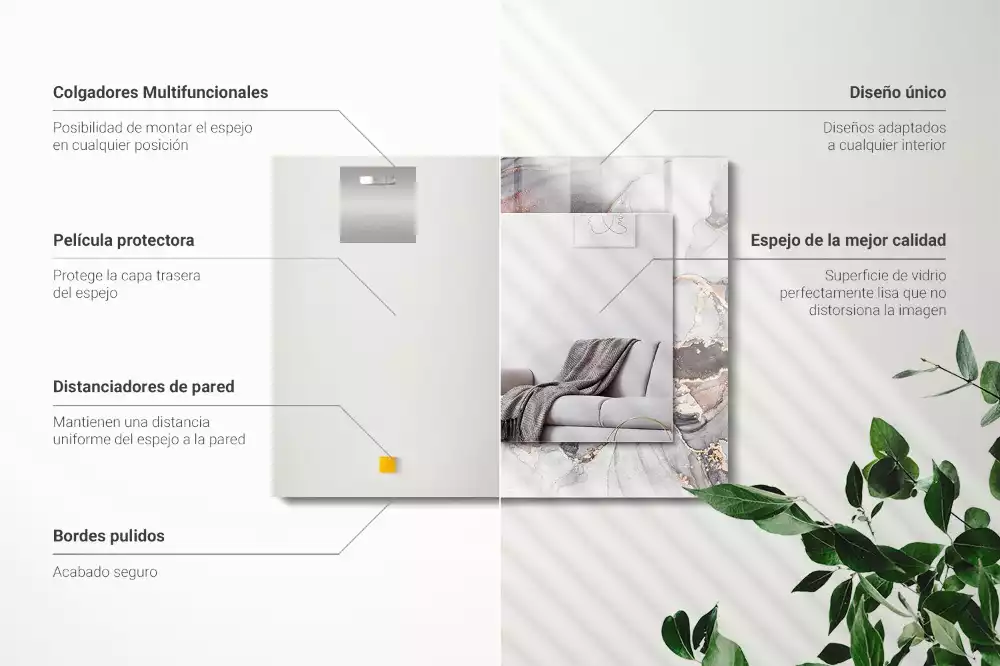 Miroir décoratif rectangulaire Art abstrait marbre