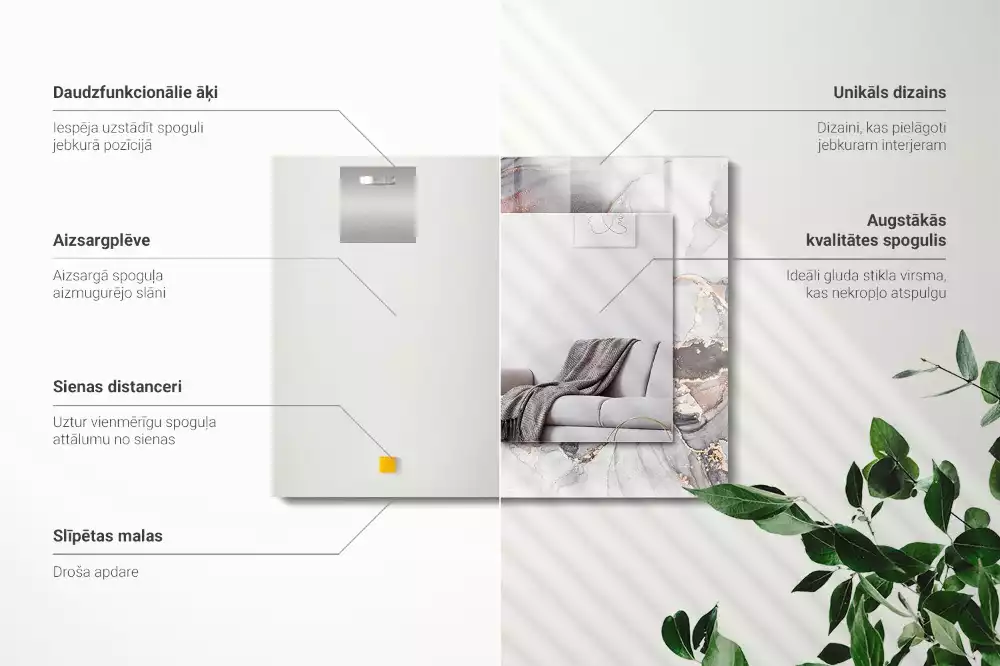 Miroir décoratif rectangulaire Art abstrait marbre