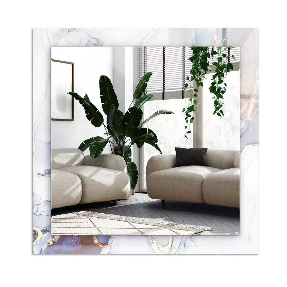 Miroir avec imprimé rectangulaire Art abstrait marbre
