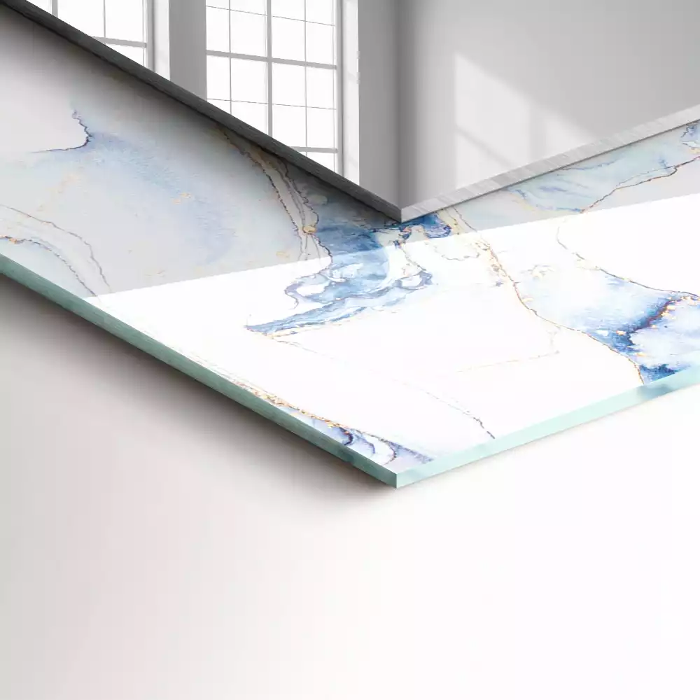Miroir avec imprimé rectangulaire Art abstrait marbre