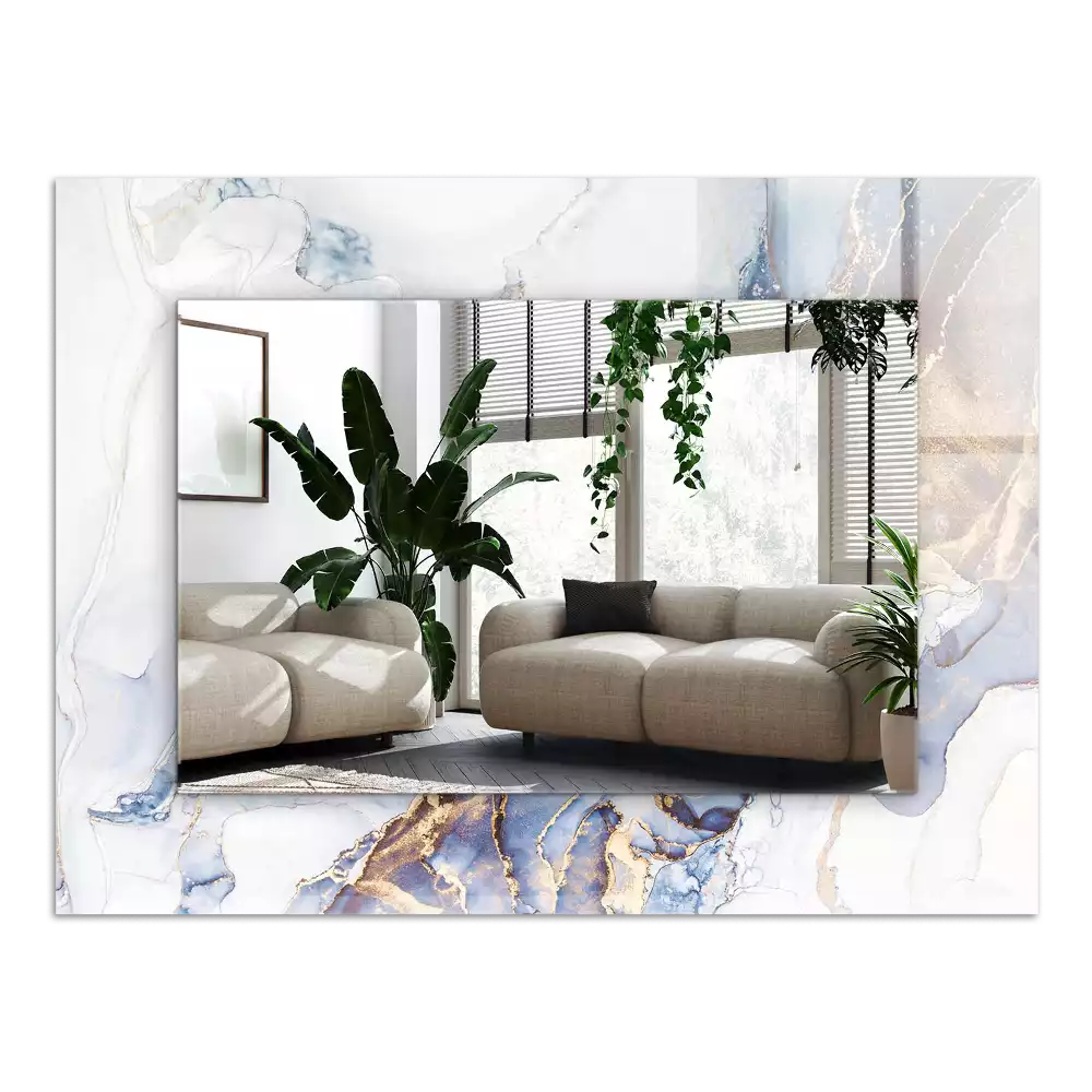 Miroir avec imprimé rectangulaire Art abstrait marbre