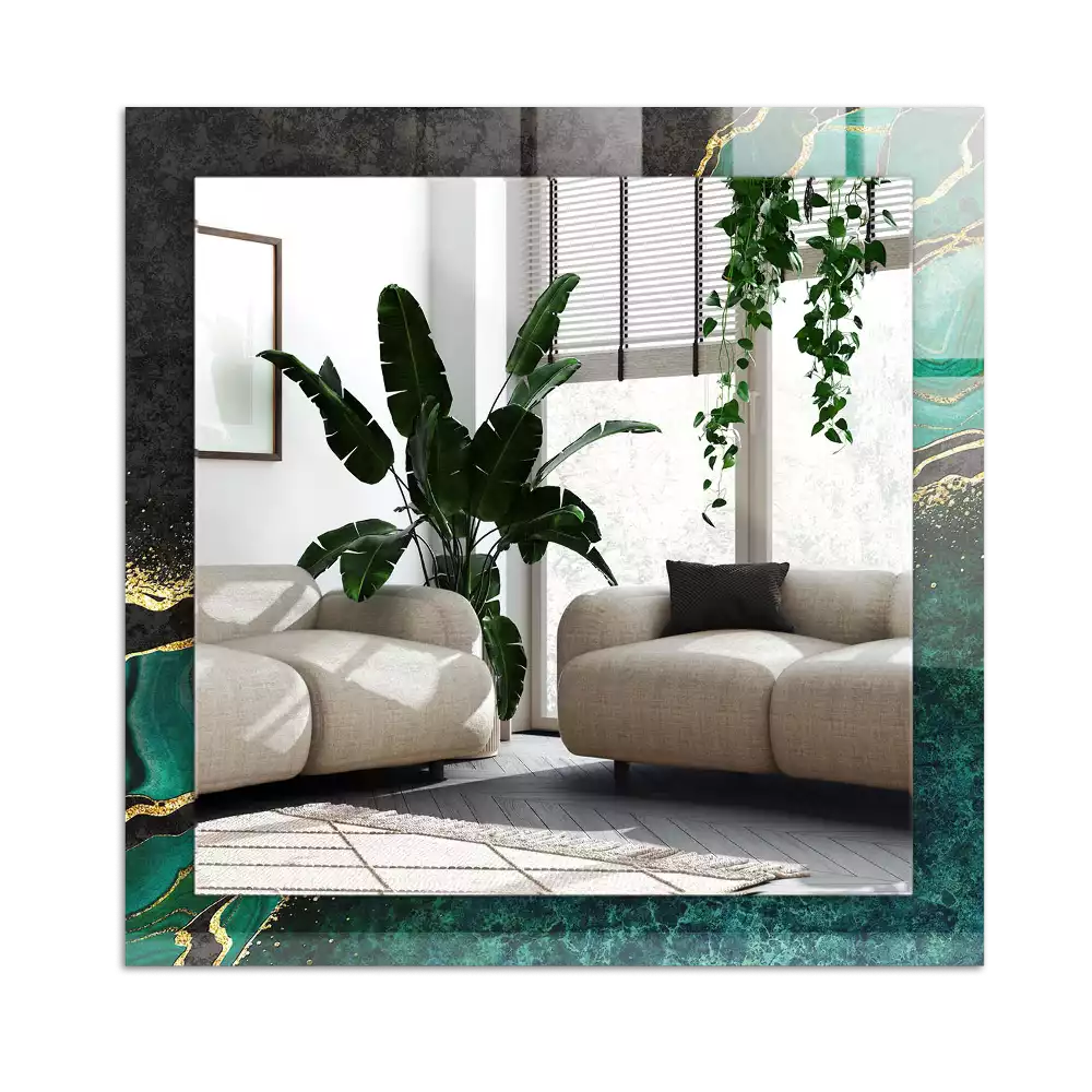 Miroir décoratif rectangulaire Motifs verts abstraits