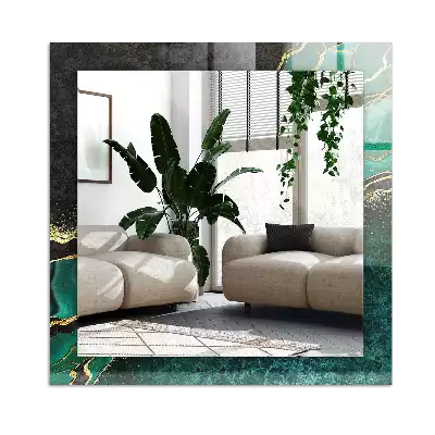 Miroir décoratif rectangulaire Motifs verts abstraits