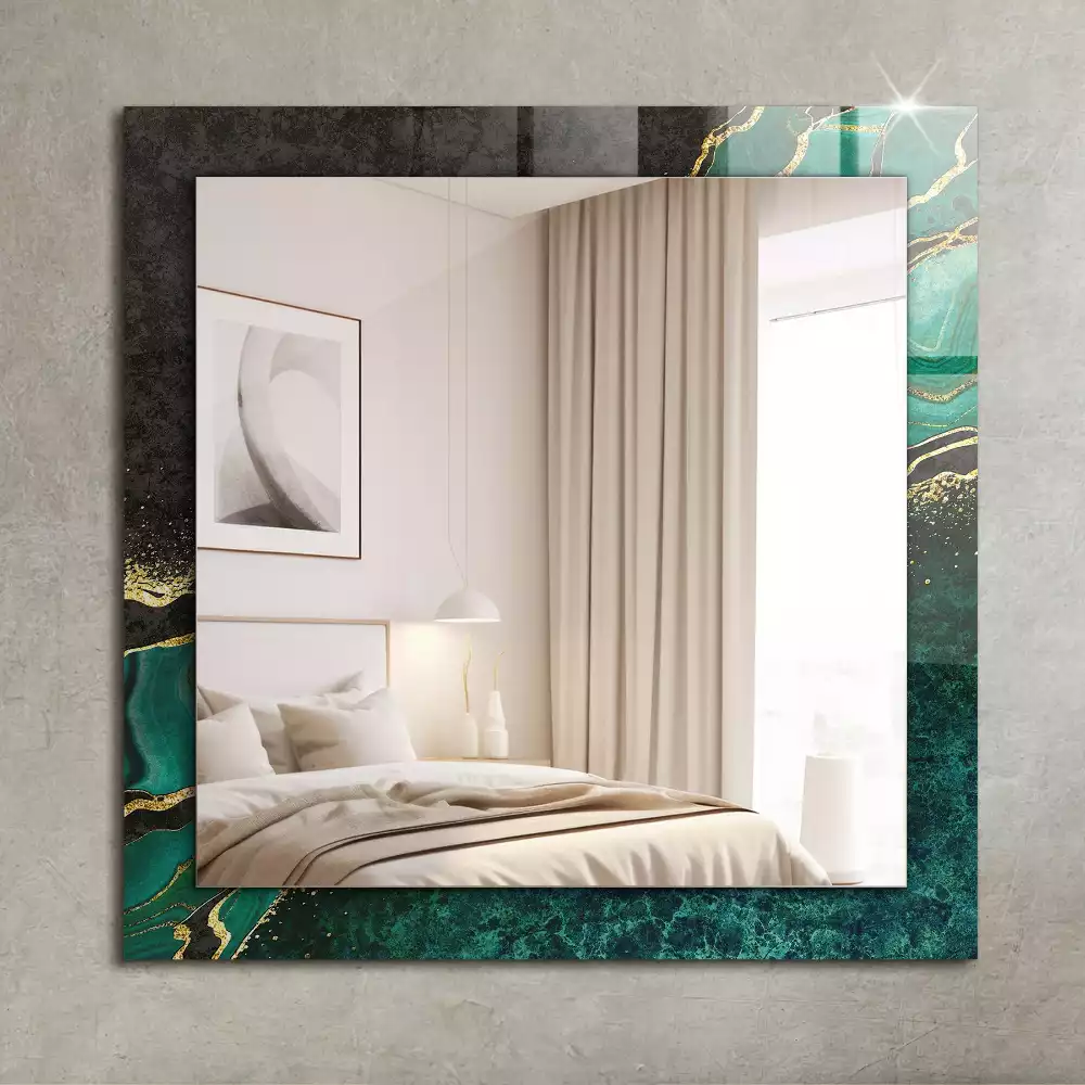 Miroir décoratif rectangulaire Motifs verts abstraits