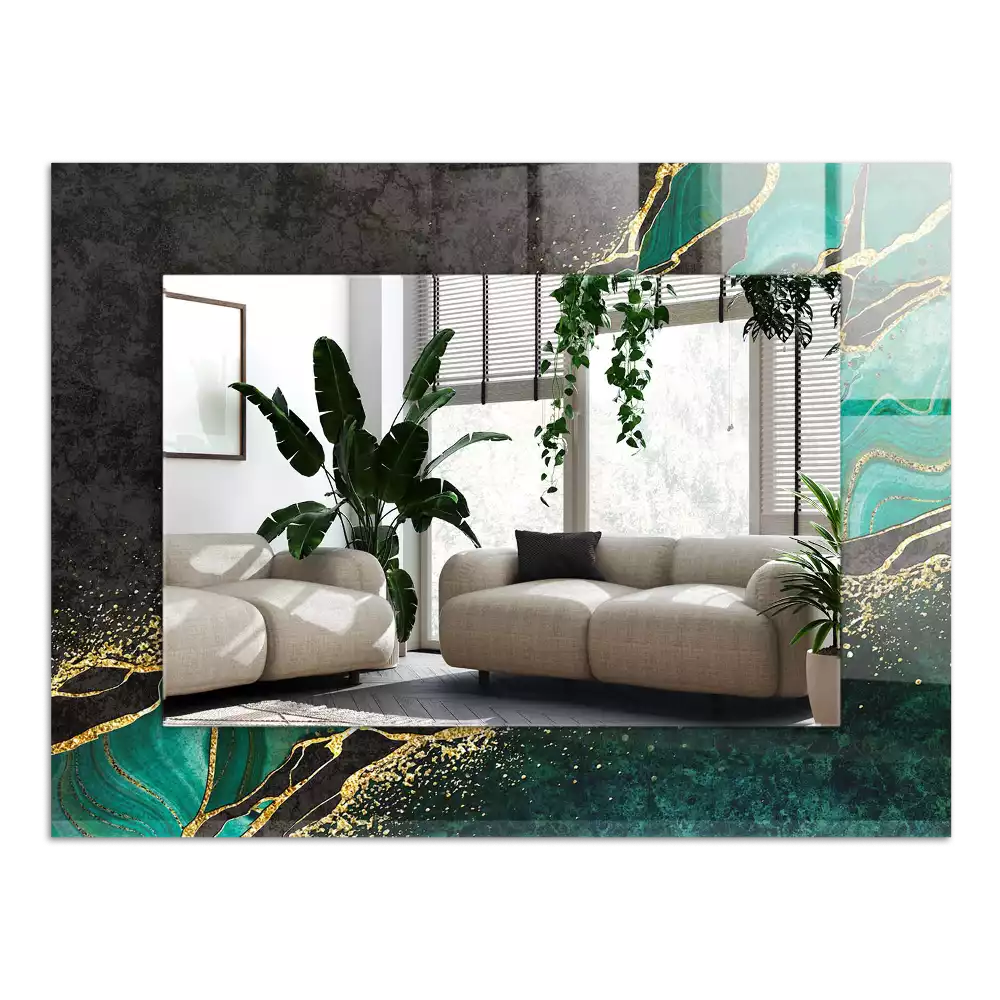 Miroir décoratif rectangulaire Motifs verts abstraits
