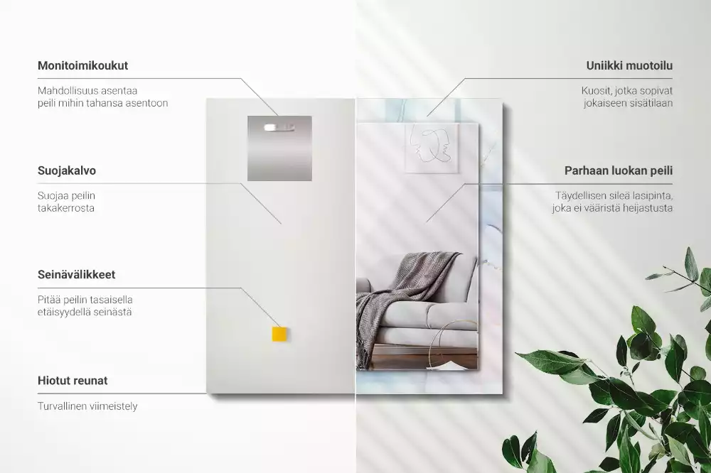 Miroir avec imprimé rectangulaire Aquarelle abstraite