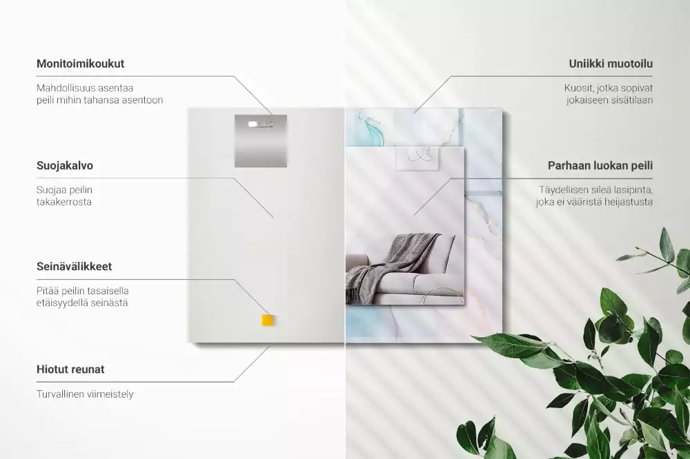 Miroir avec imprimé rectangulaire Aquarelle abstraite