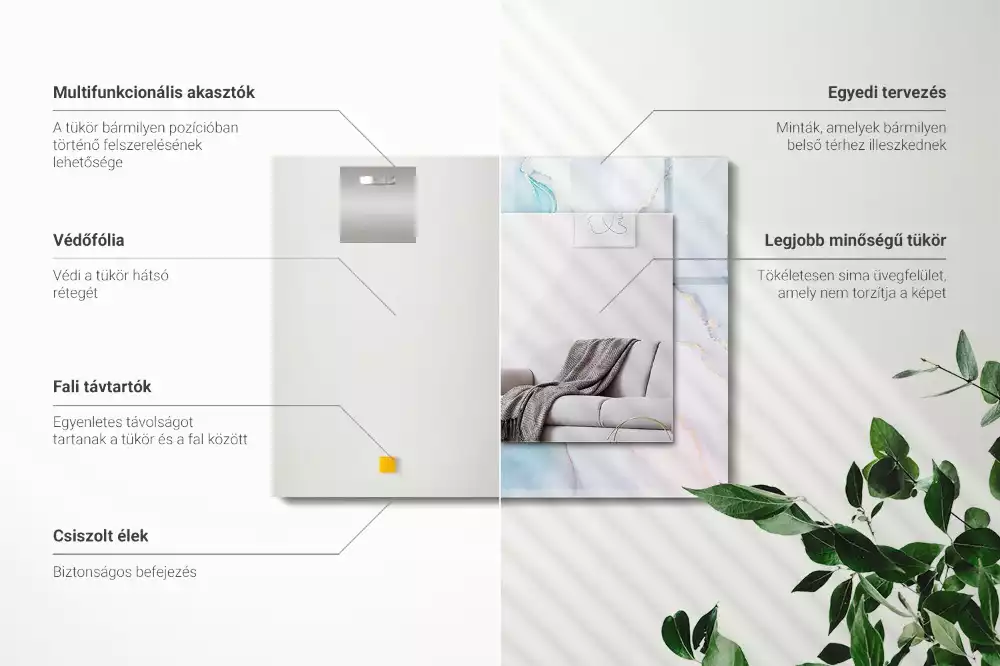 Miroir avec imprimé rectangulaire Aquarelle abstraite