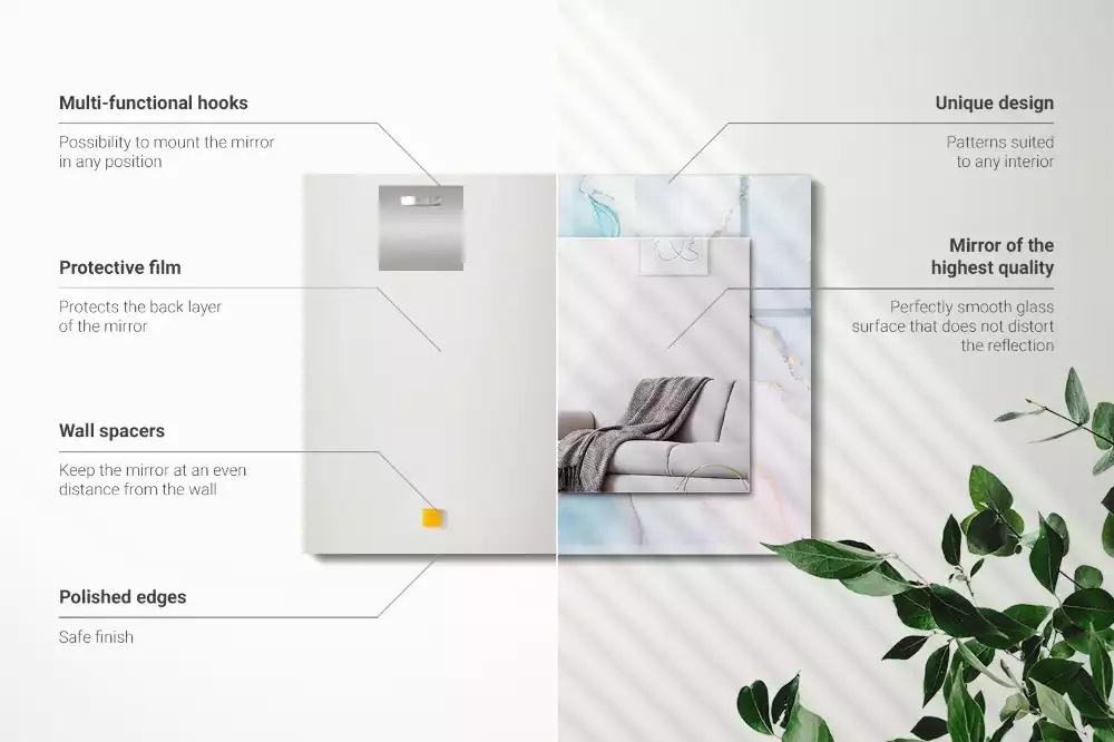 Miroir avec imprimé rectangulaire Aquarelle abstraite