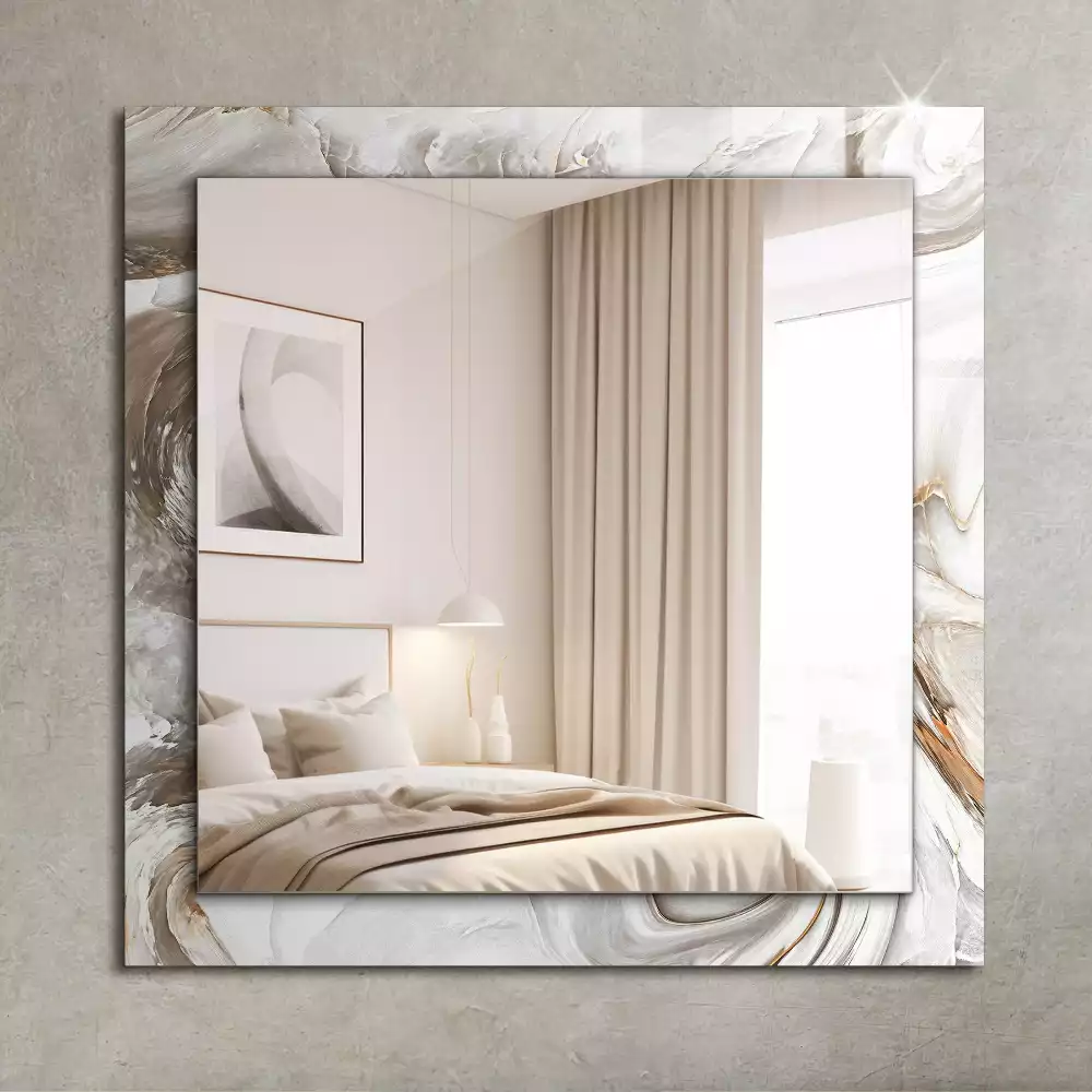 Miroir avec imprimé décoratif rectangulaire Motif marbré abstrait