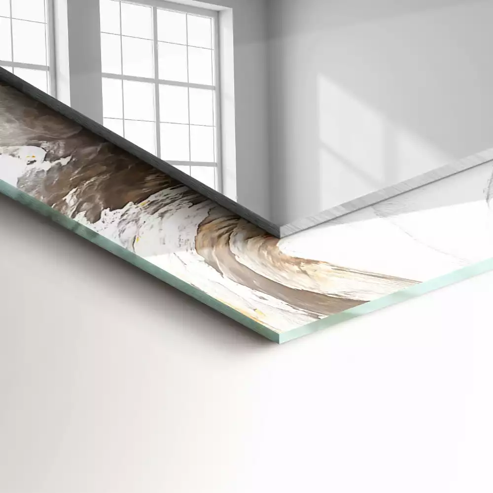 Miroir avec imprimé décoratif rectangulaire Motif marbré abstrait