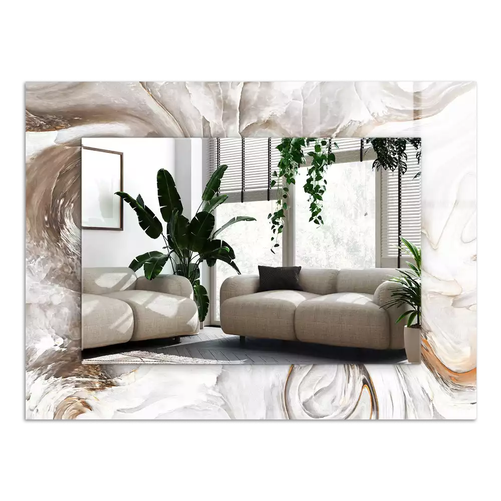 Miroir avec imprimé décoratif rectangulaire Motif marbré abstrait