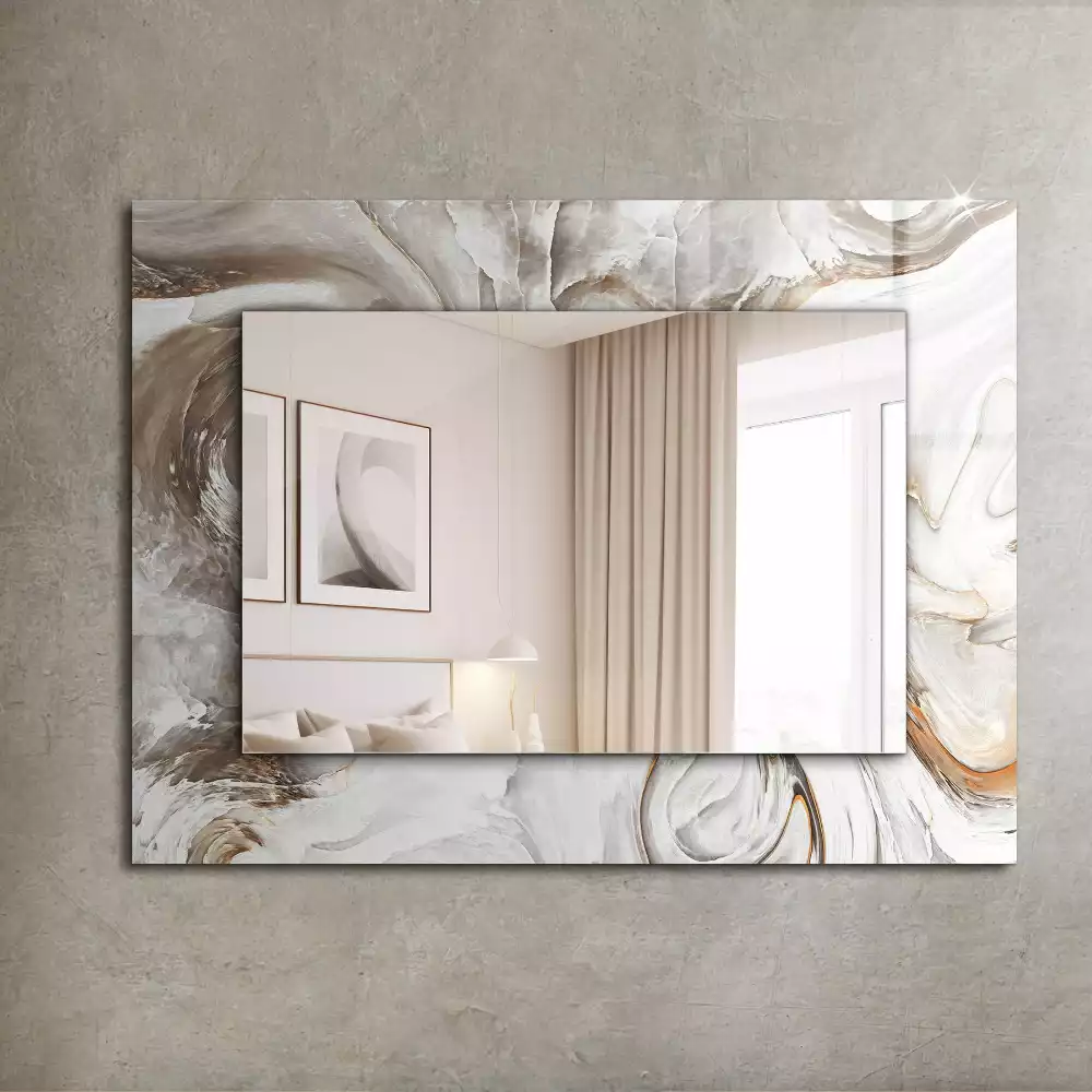 Miroir avec imprimé décoratif rectangulaire Motif marbré abstrait