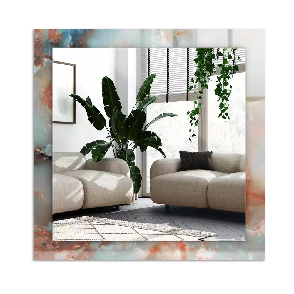 Miroir avec imprimé rectangulaire Texture colorée abstraite