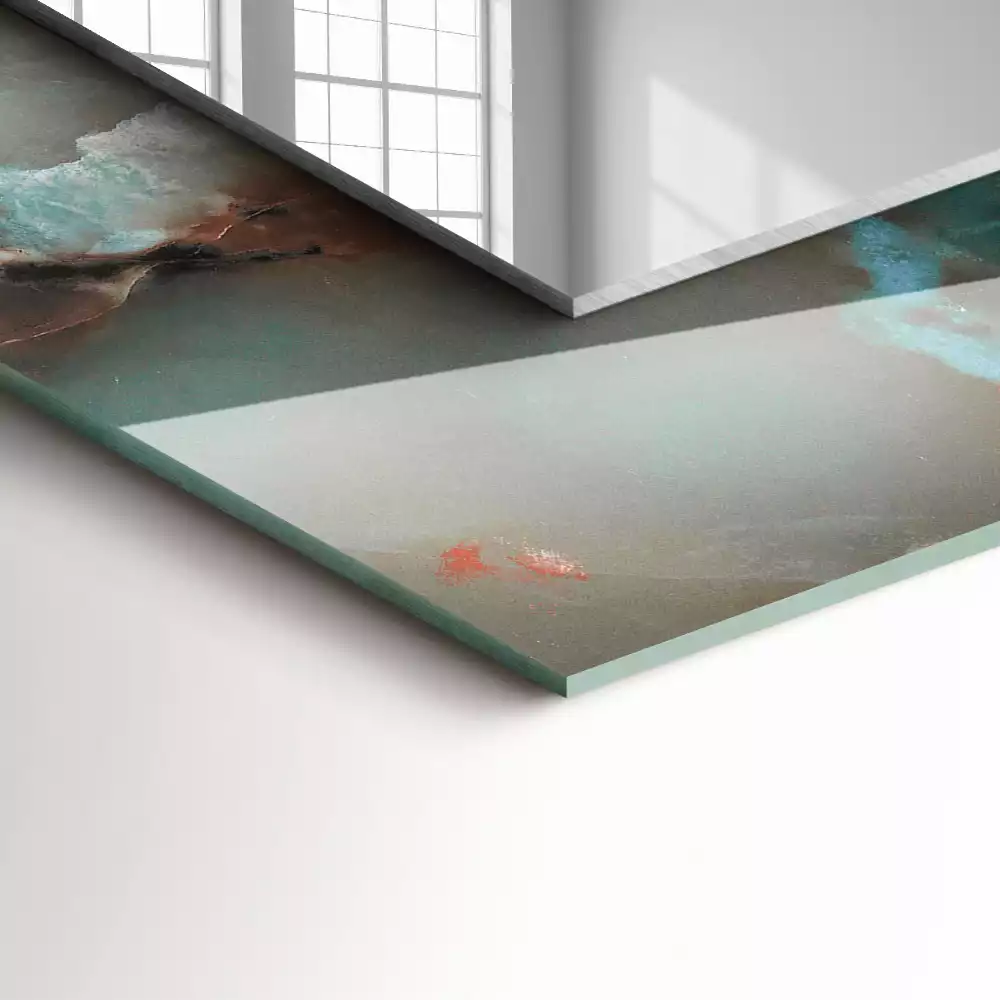 Miroir avec imprimé rectangulaire Texture colorée abstraite