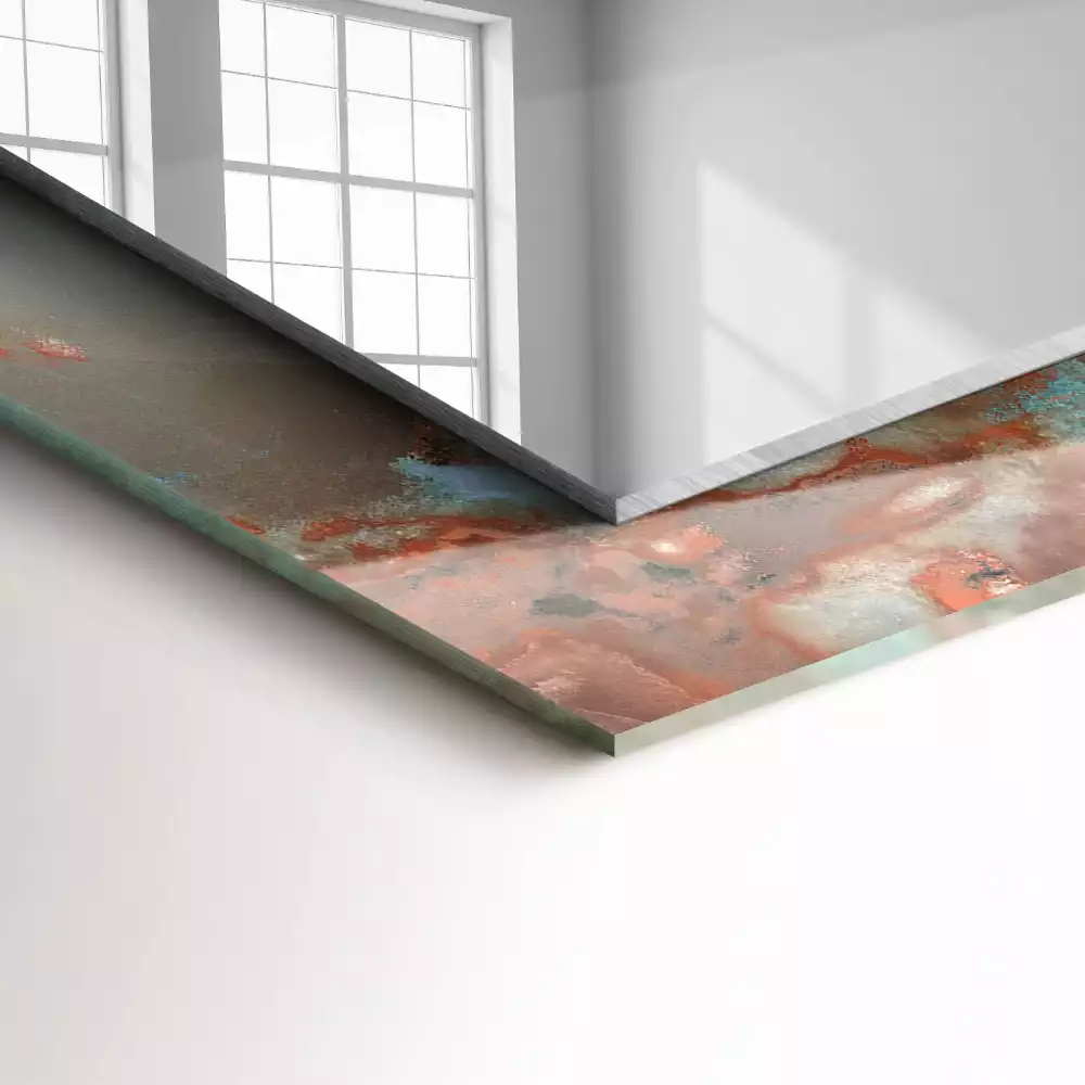 Miroir avec imprimé rectangulaire Texture colorée abstraite