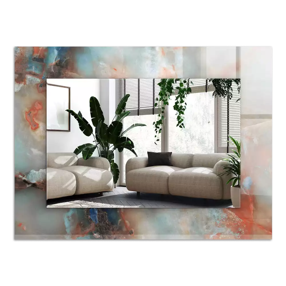 Miroir avec imprimé rectangulaire Texture colorée abstraite
