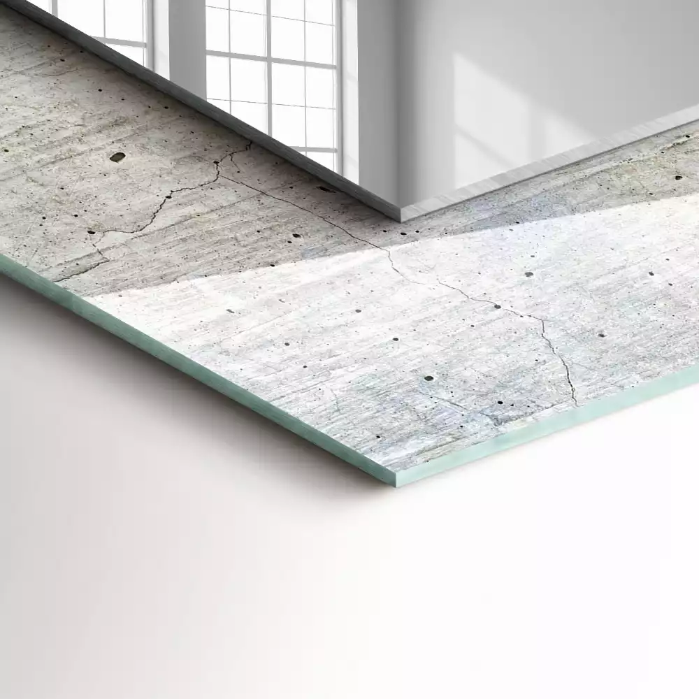 Miroir avec imprimé décoratif rectangulaire Mur béton fissuré