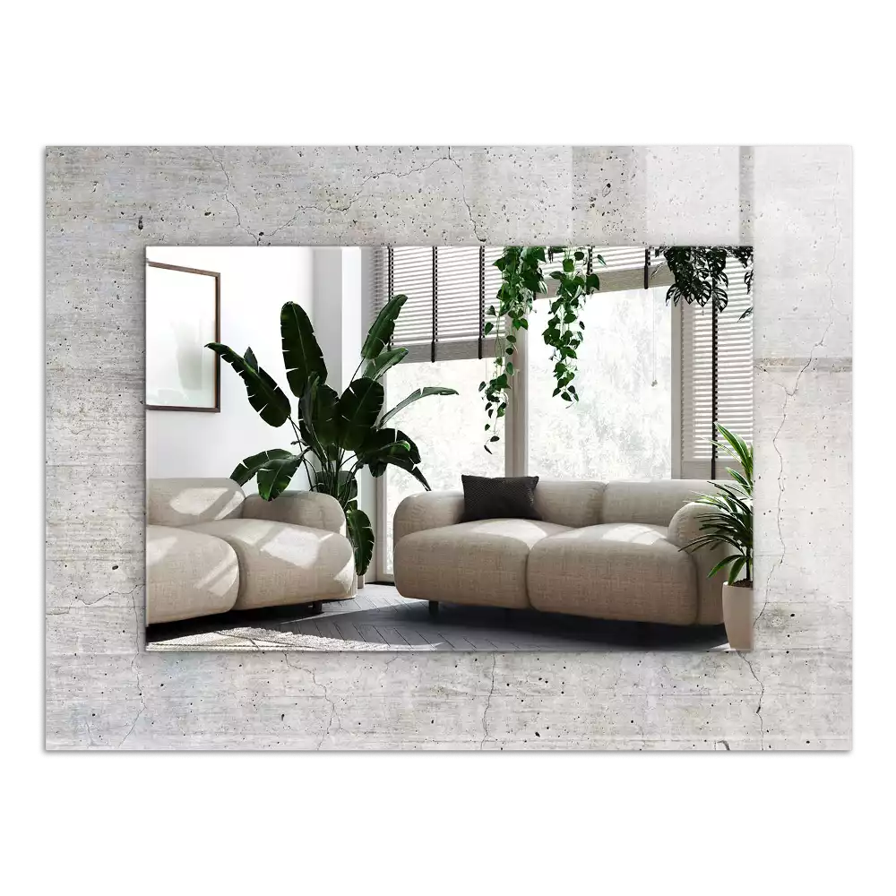 Miroir avec imprimé décoratif rectangulaire Mur béton fissuré