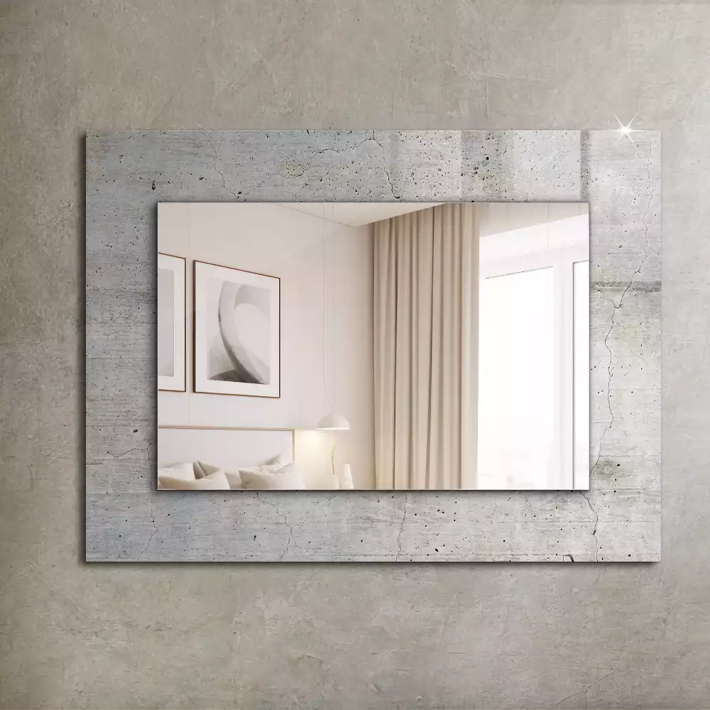 Miroir avec imprimé décoratif rectangulaire Mur béton fissuré