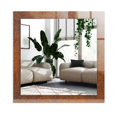 Miroir avec imprimé rectangulaire Surface métallique rouillée
