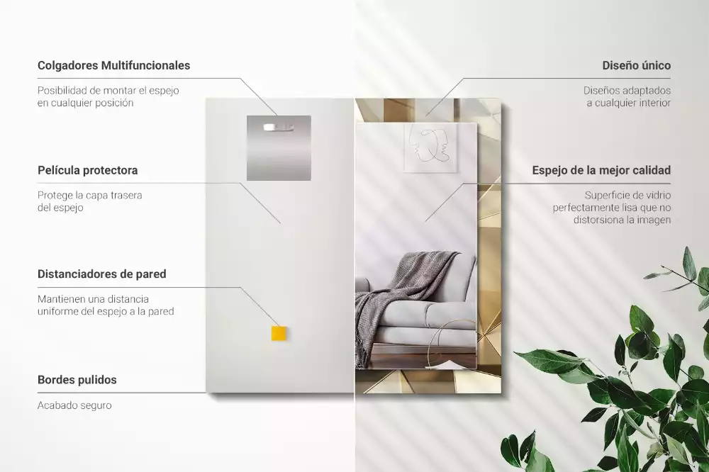 Miroir décoratif rectangulaire Formes géométriques