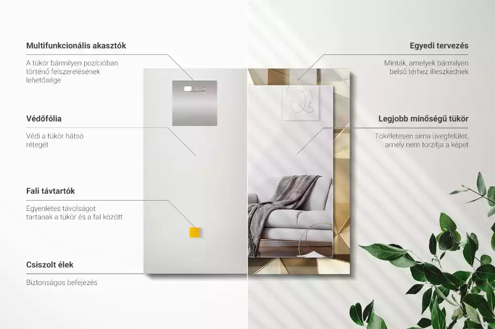 Miroir décoratif rectangulaire Formes géométriques