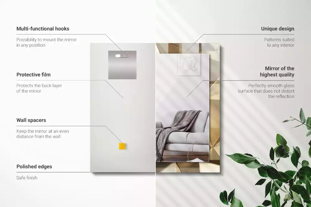 Miroir décoratif rectangulaire Formes géométriques