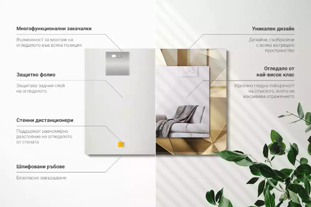 Miroir décoratif rectangulaire Formes géométriques