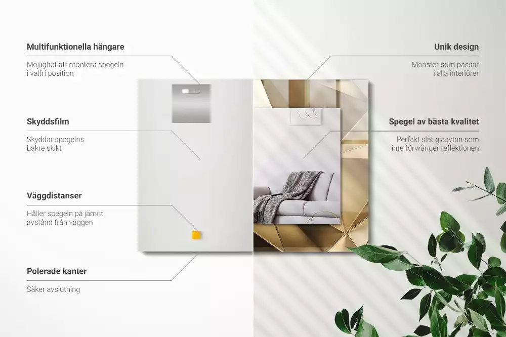 Miroir décoratif rectangulaire Formes géométriques